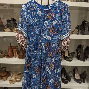 Navy Paisley print dress